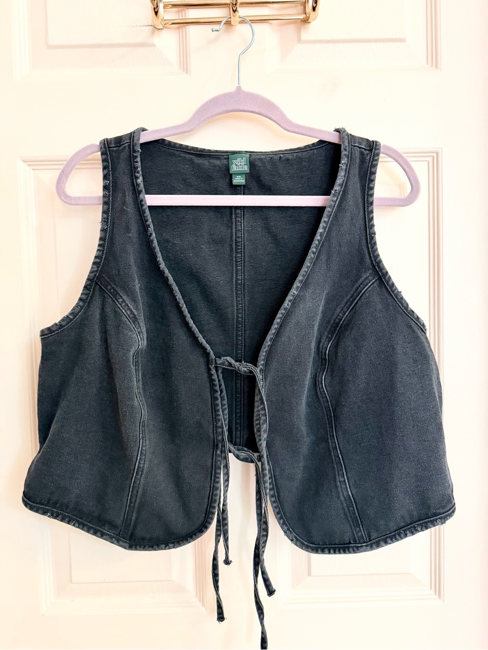 Black denim wild fable tie front vest